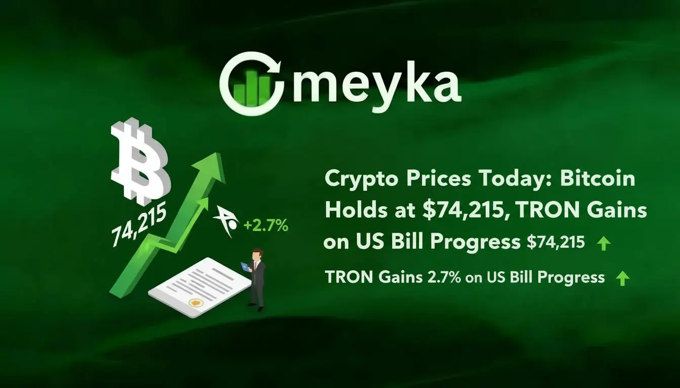 Crypto Prices Today: Bitcoin Holds at $74,215 While TRON Gains 2.7% on US Bill Progress