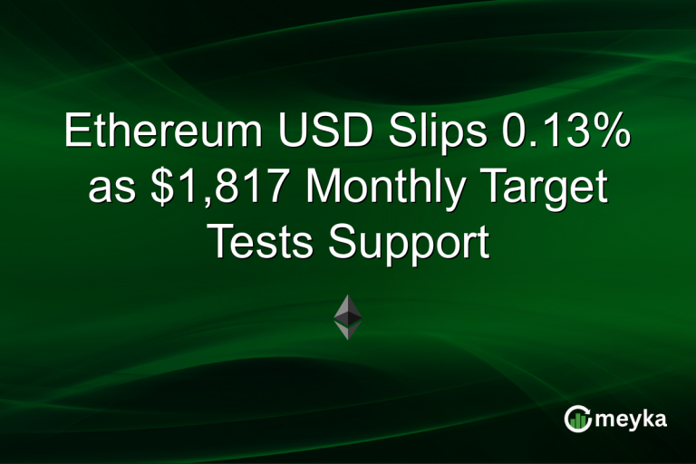 Ethereum USD Slips 0.13% as $1,817 Monthly Target Tests Support