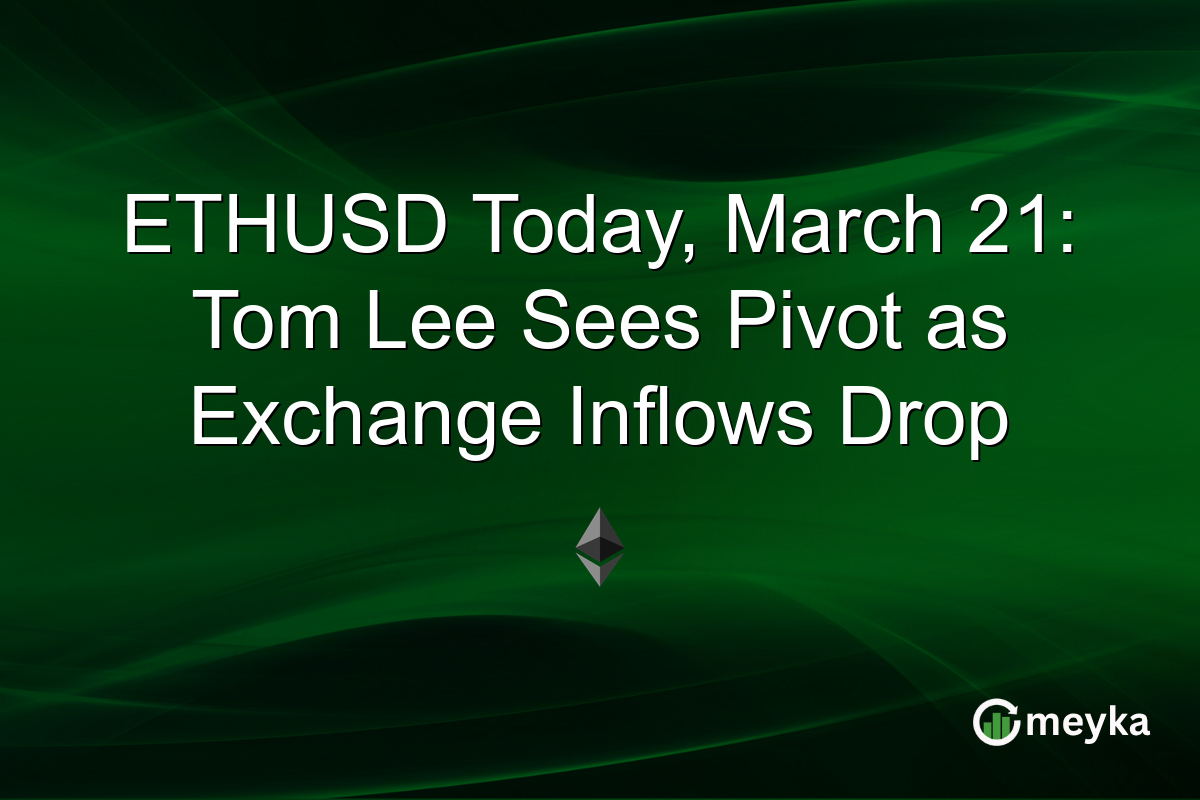 ETHUSD Today, March 21: Tom Lee Sees Pivot as Exchange Inflows Drop