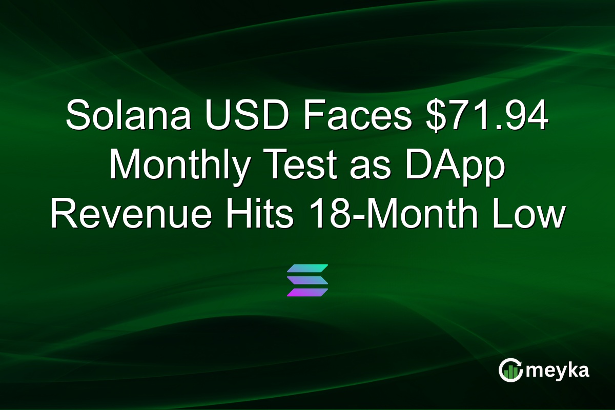 Solana USD Faces $71.94 Monthly Test as DApp Revenue Hits 18-Month Low
