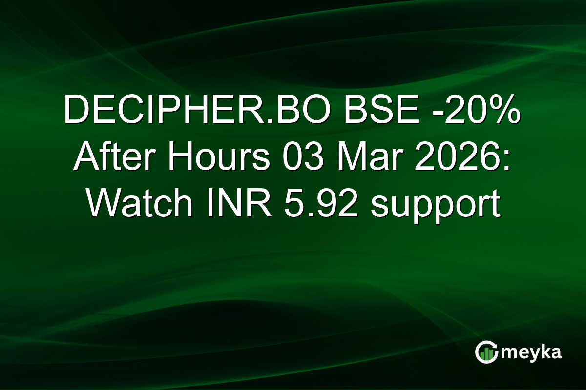 DECIPHER.BO BSE -20% After Hours 03 Mar 2026: Watch INR 5.92 support