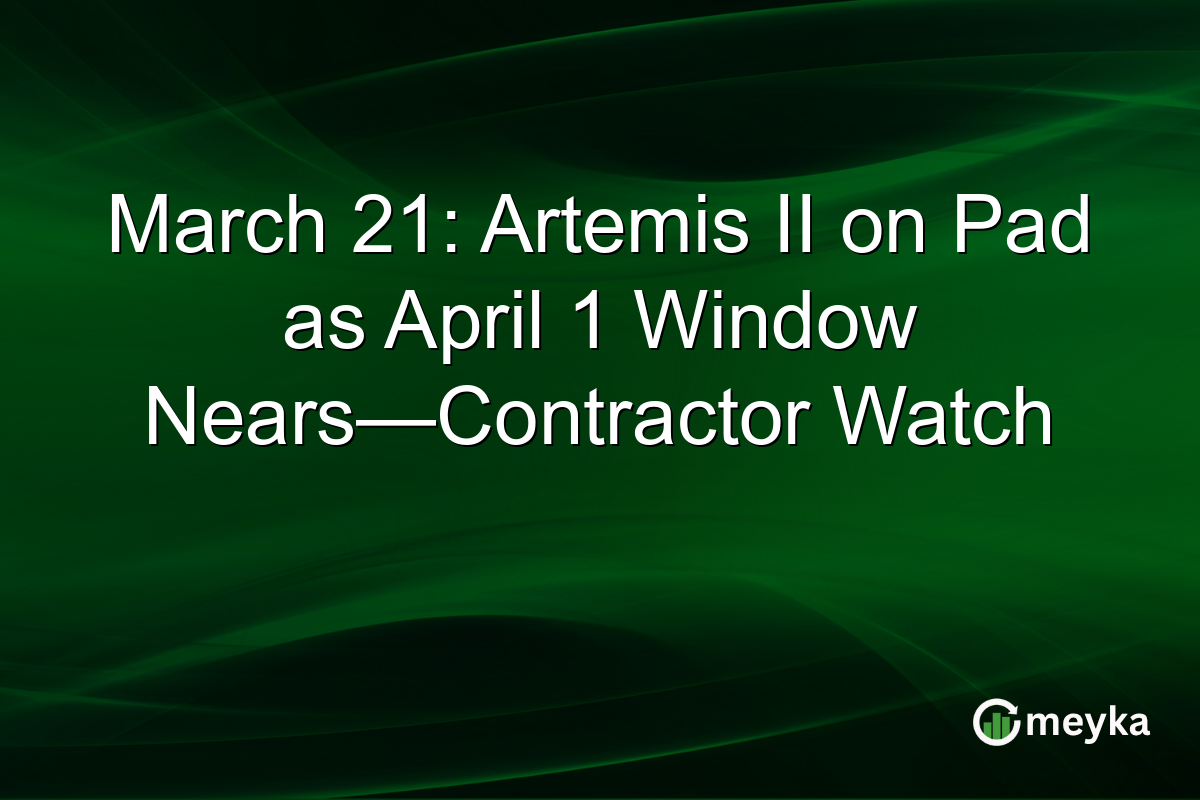 March 21: Artemis II on Pad as April 1 Window Nears—Contractor Watch