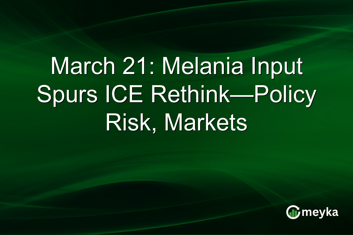 March 21: Melania Input Spurs ICE Rethink—Policy Risk, Markets