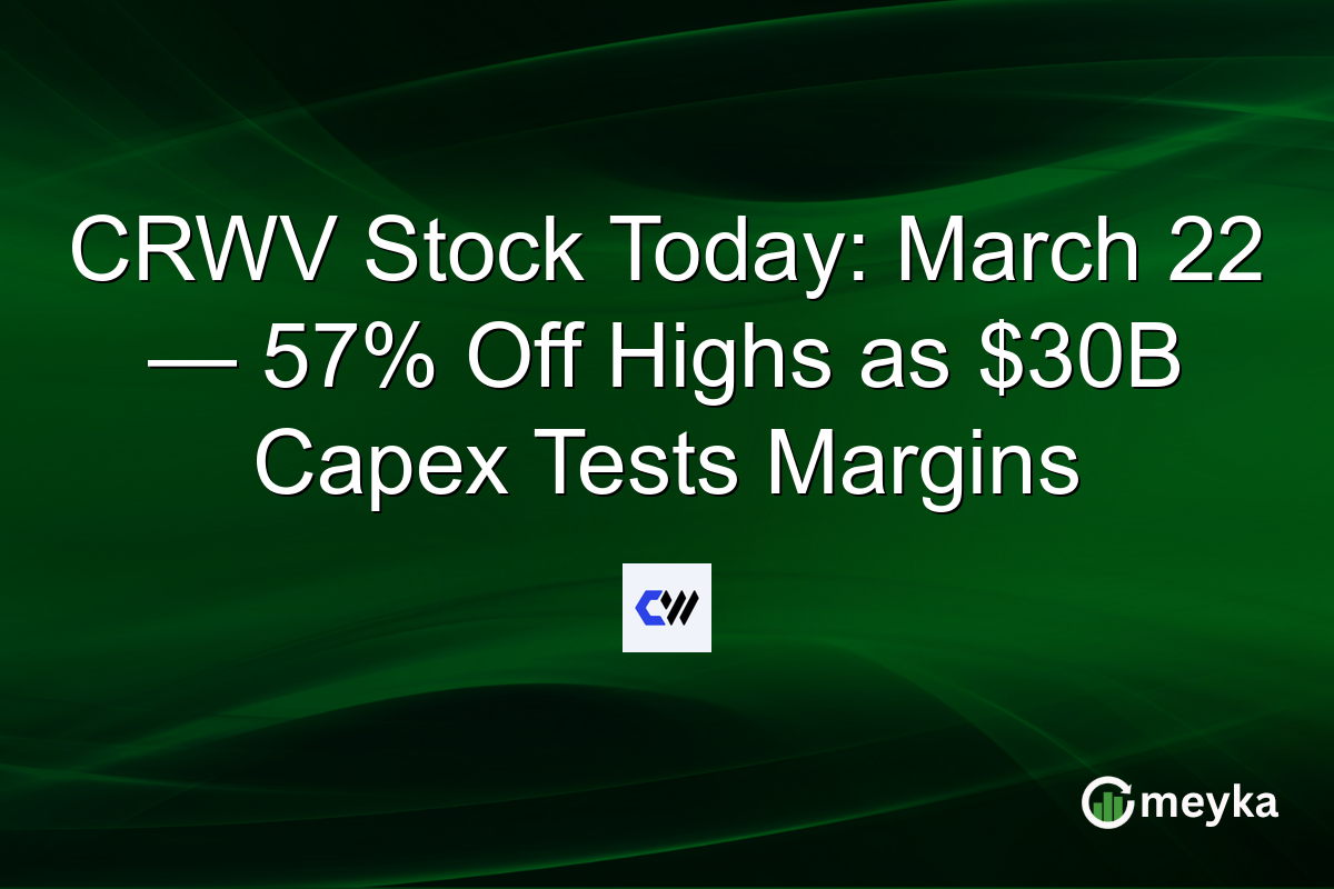 CRWV Stock Today: March 22 — 57% Off Highs as $30B Capex Tests Margins