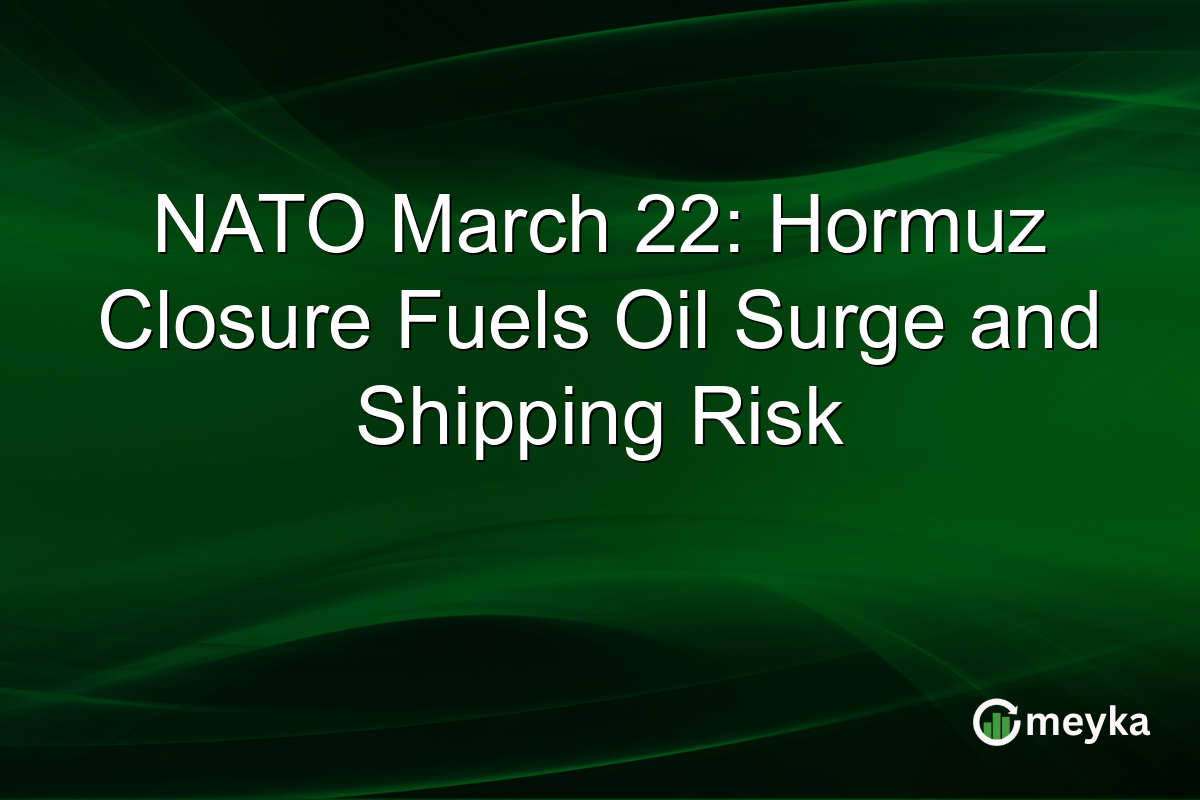 NATO March 22: Hormuz Closure Fuels Oil Surge and Shipping Risk