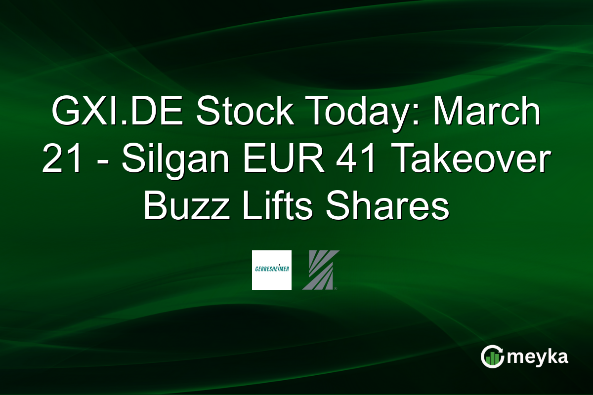 GXI.DE Stock Today: March 21 - Silgan EUR 41 Takeover Buzz Lifts Shares