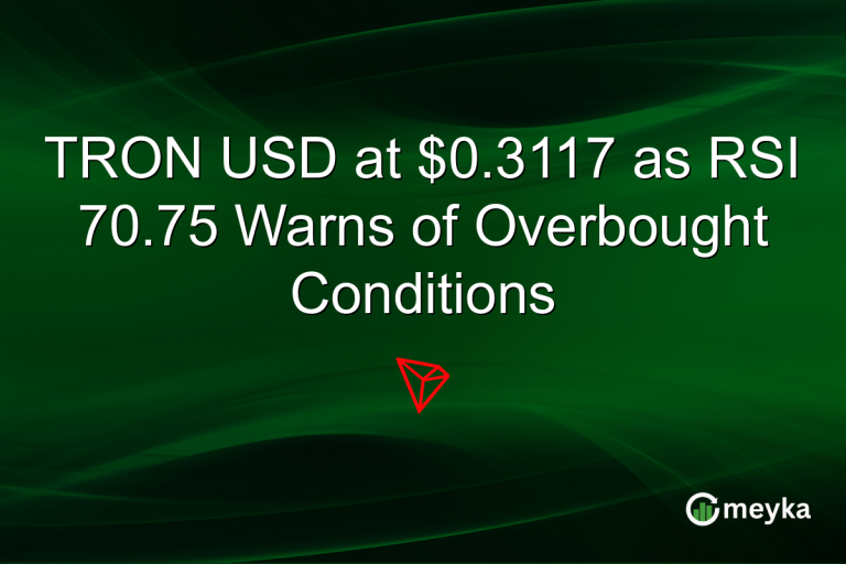 TRON USD at $0.3117 as RSI 70.75 Warns of Overbought Conditions