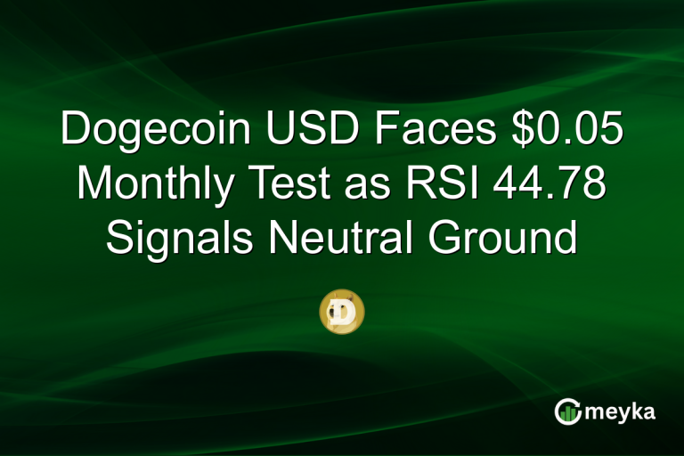 Dogecoin USD Faces $0.05 Monthly Test as RSI 44.78 Signals Neutral Ground