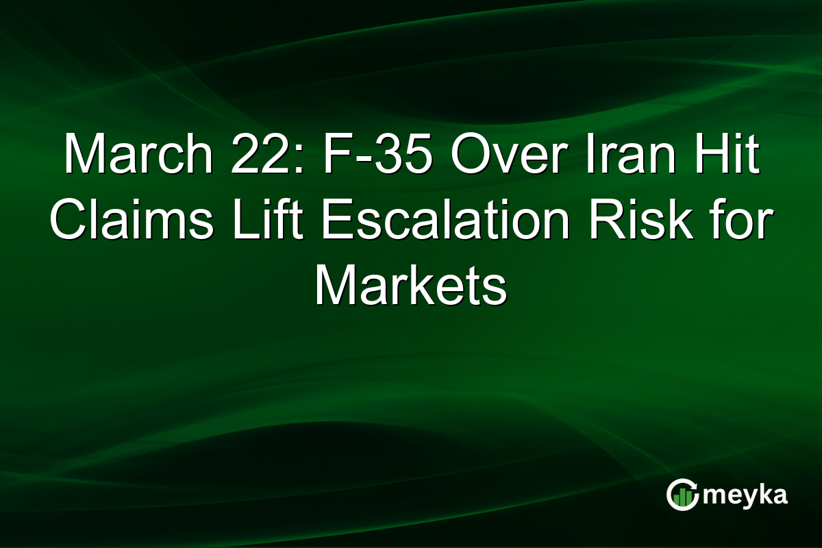 March 22: F-35 Over Iran Hit Claims Lift Escalation Risk for Markets