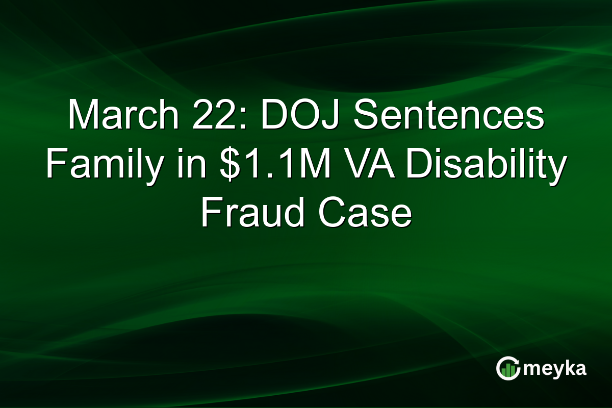 March 22: DOJ Sentences Family in $1.1M VA Disability Fraud Case