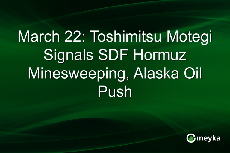 March 22: Toshimitsu Motegi Signals SDF Hormuz Minesweeping, Alaska Oil Push
