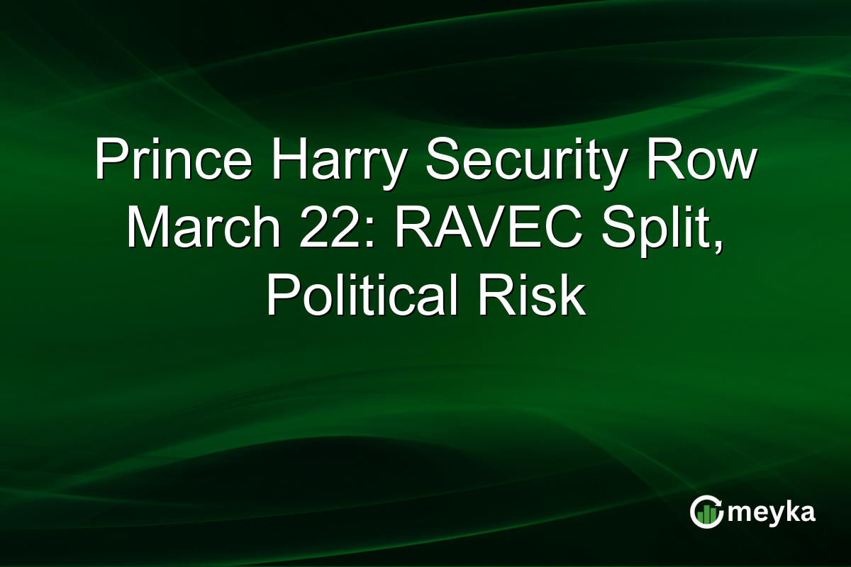 Prince Harry Security Row March 22: RAVEC Split, Political Risk
