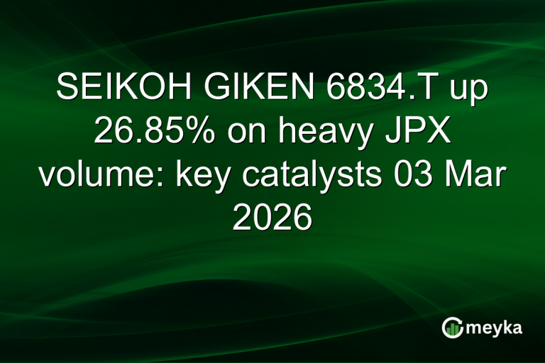 SEIKOH GIKEN 6834.T up 26.85% on heavy JPX volume: key catalysts 03 Mar 2026