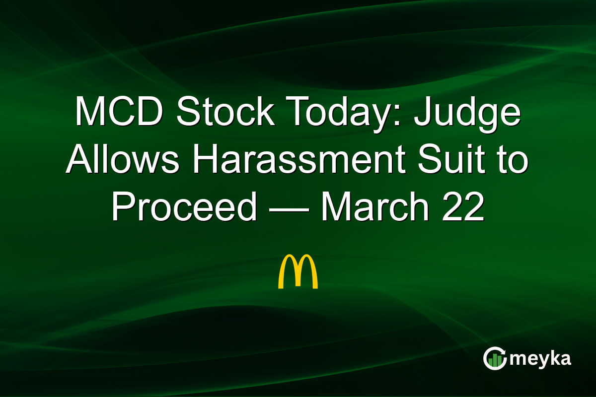 MCD Stock Today: Judge Allows Harassment Suit to Proceed — March 22