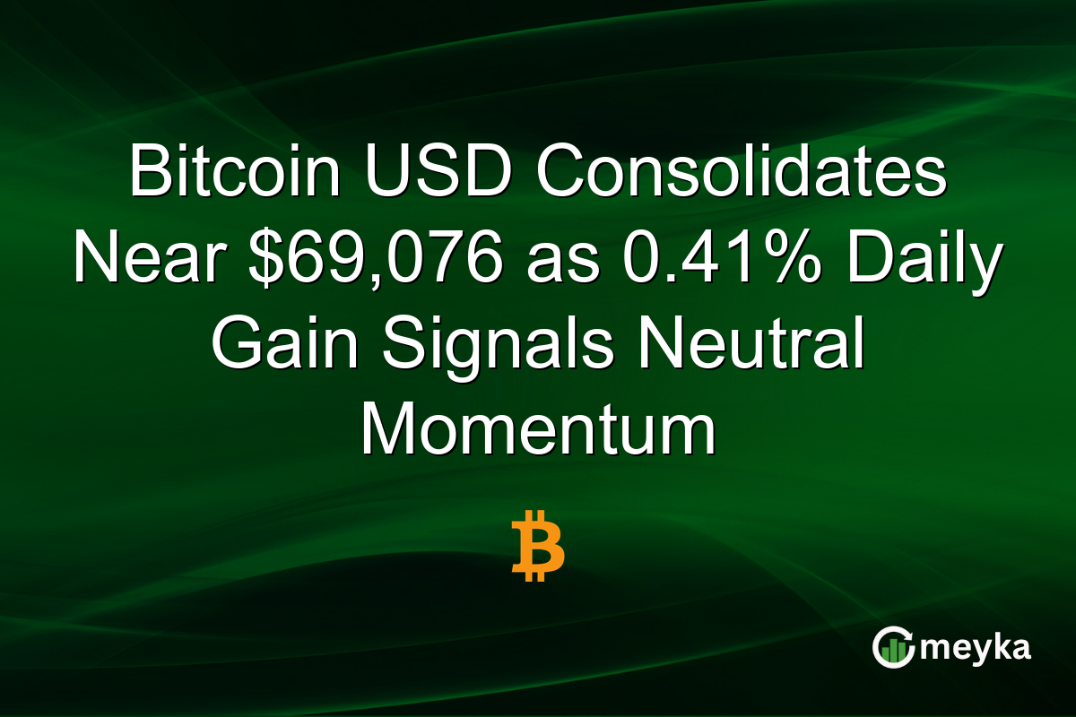 Bitcoin USD Consolidates Near $69,076 as 0.41% Daily Gain Signals Neutral Momentum