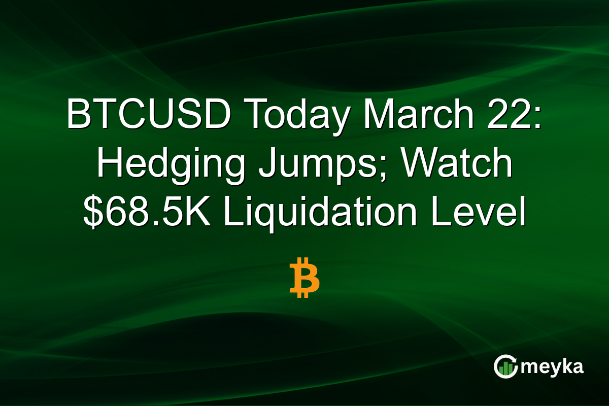 BTCUSD Today March 22: Hedging Jumps; Watch $68.5K Liquidation Level