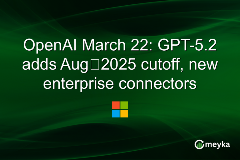 OpenAI March 22: GPT-5.2 adds Aug‑2025 cutoff, new enterprise connectors