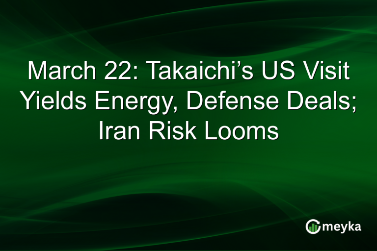 March 22: Takaichi’s US Visit Yields Energy, Defense Deals; Iran Risk Looms