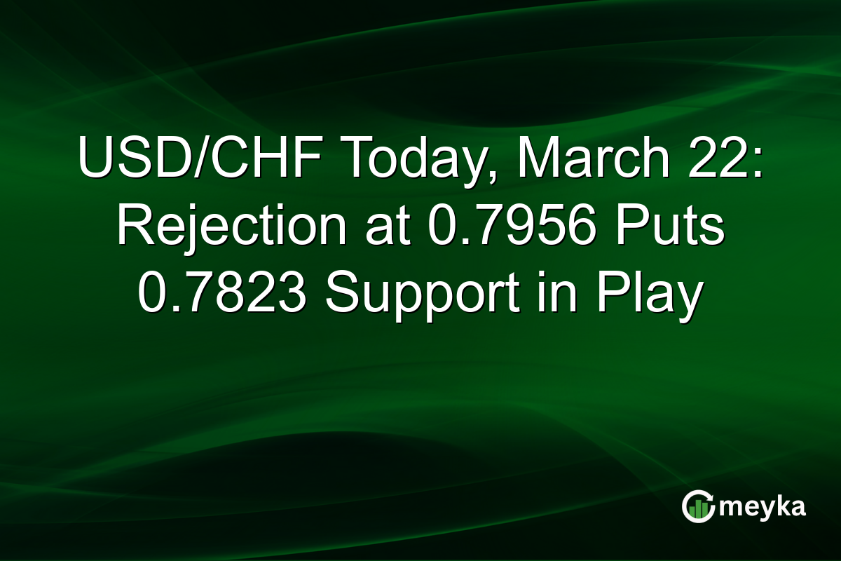 USD/CHF Today, March 22: Rejection at 0.7956 Puts 0.7823 Support in Play