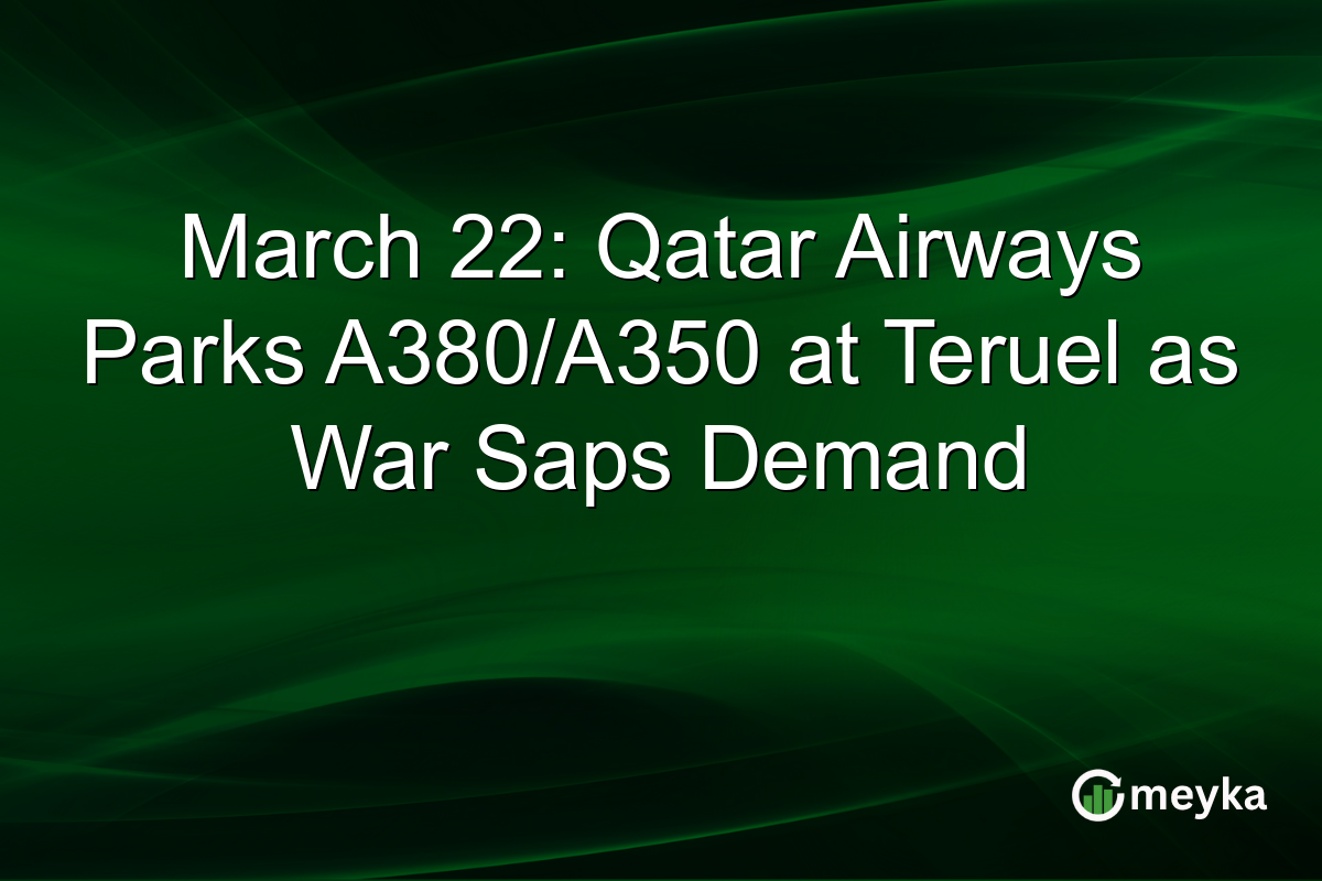 March 22: Qatar Airways Parks A380/A350 at Teruel as War Saps Demand