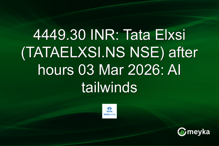 4449.30 INR: Tata Elxsi (TATAELXSI.NS NSE) after hours 03 Mar 2026: AI tailwinds