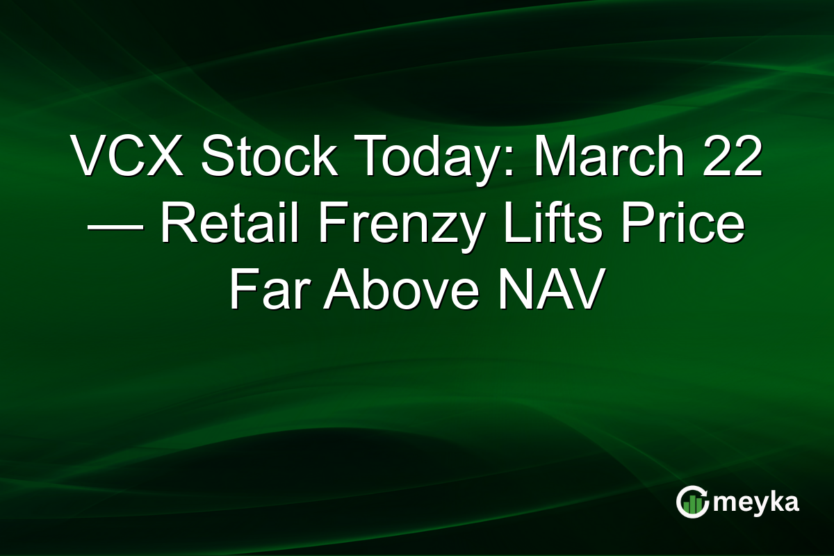 VCX Stock Today: March 22 โ Retail Frenzy Lifts Price Far Above NAV