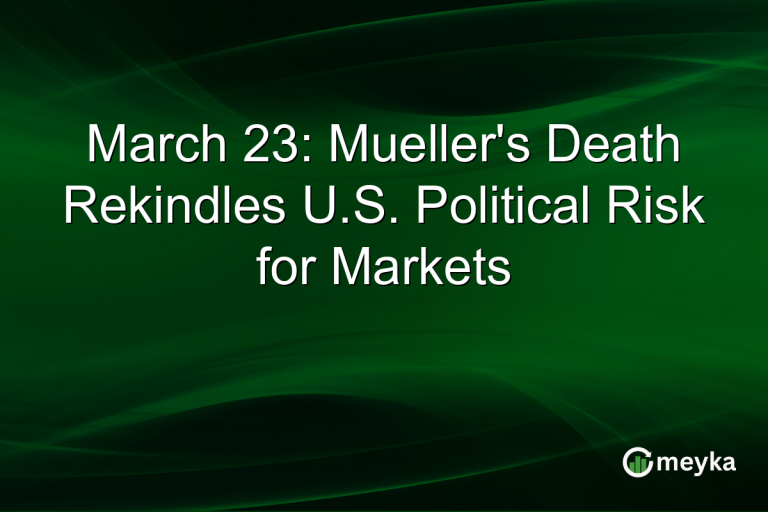 March 23: Mueller's Death Rekindles U.S. Political Risk for Markets