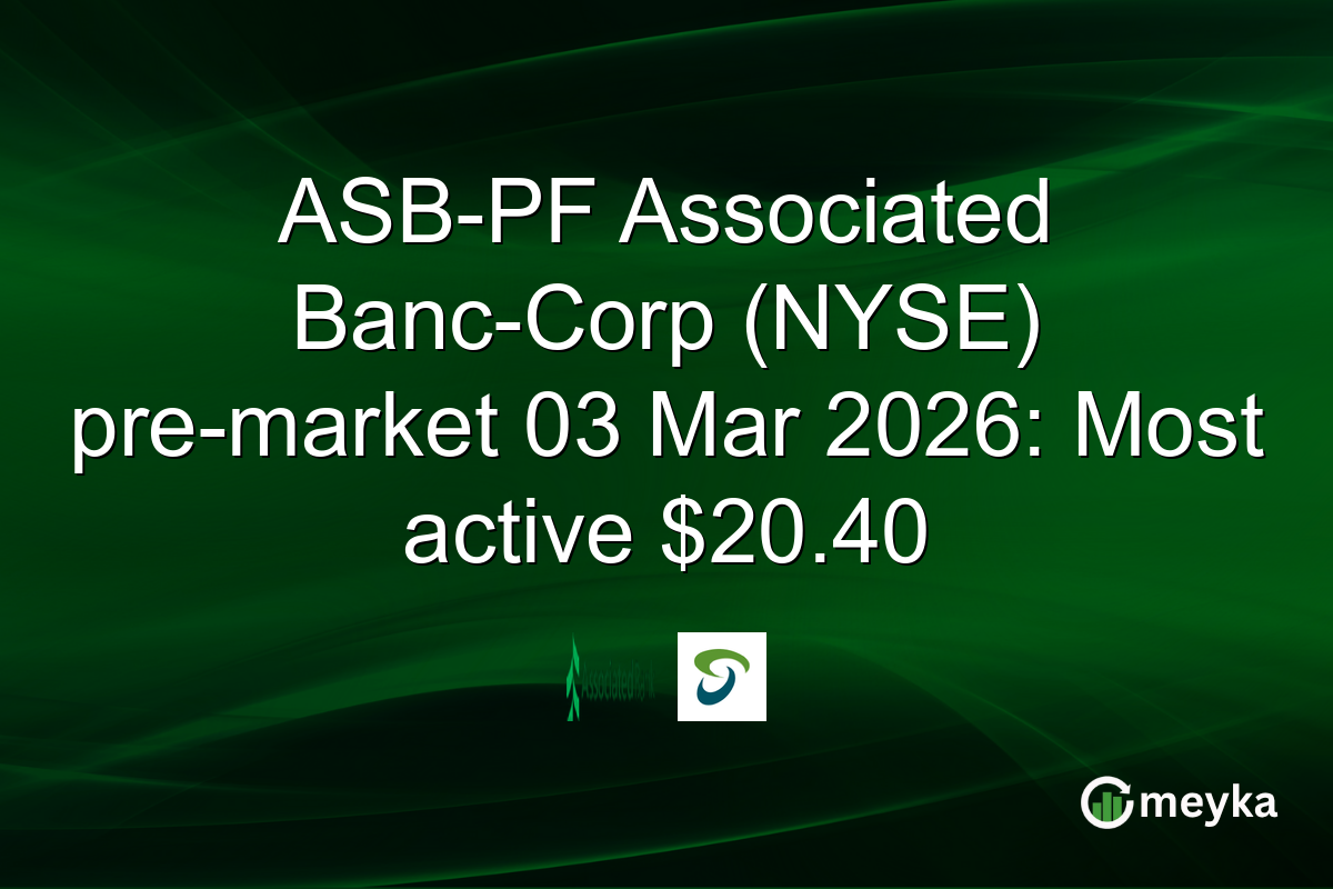 ASB-PF Associated Banc-Corp (NYSE) pre-market 03 Mar 2026: Most active $20.40