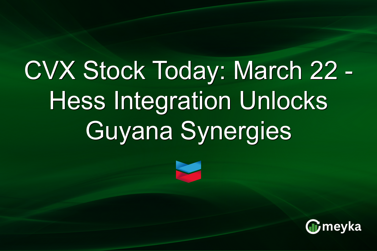CVX Stock Today: March 22 - Hess Integration Unlocks Guyana Synergies