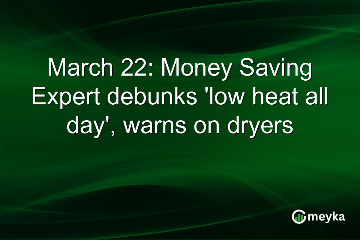 March 22: Money Saving Expert debunks 'low heat all day', warns on dryers