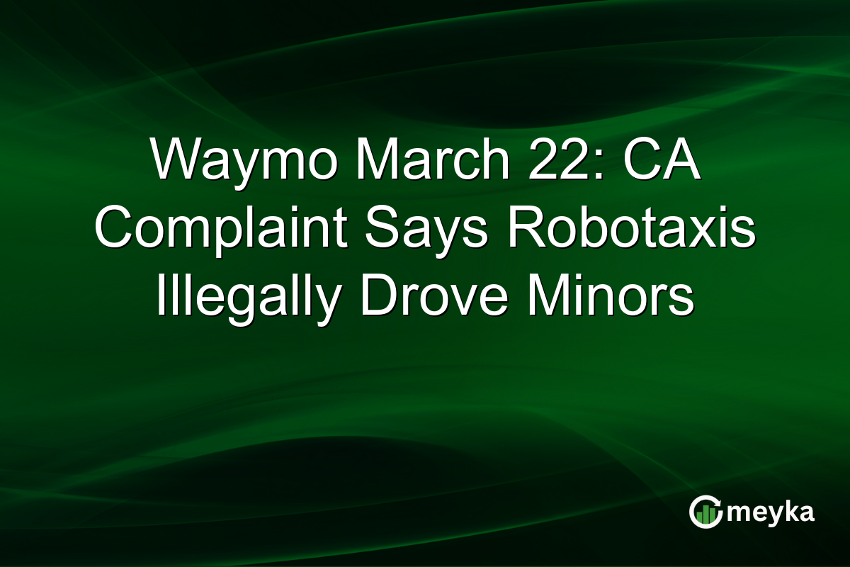 Waymo March 22: CA Complaint Says Robotaxis Illegally Drove Minors