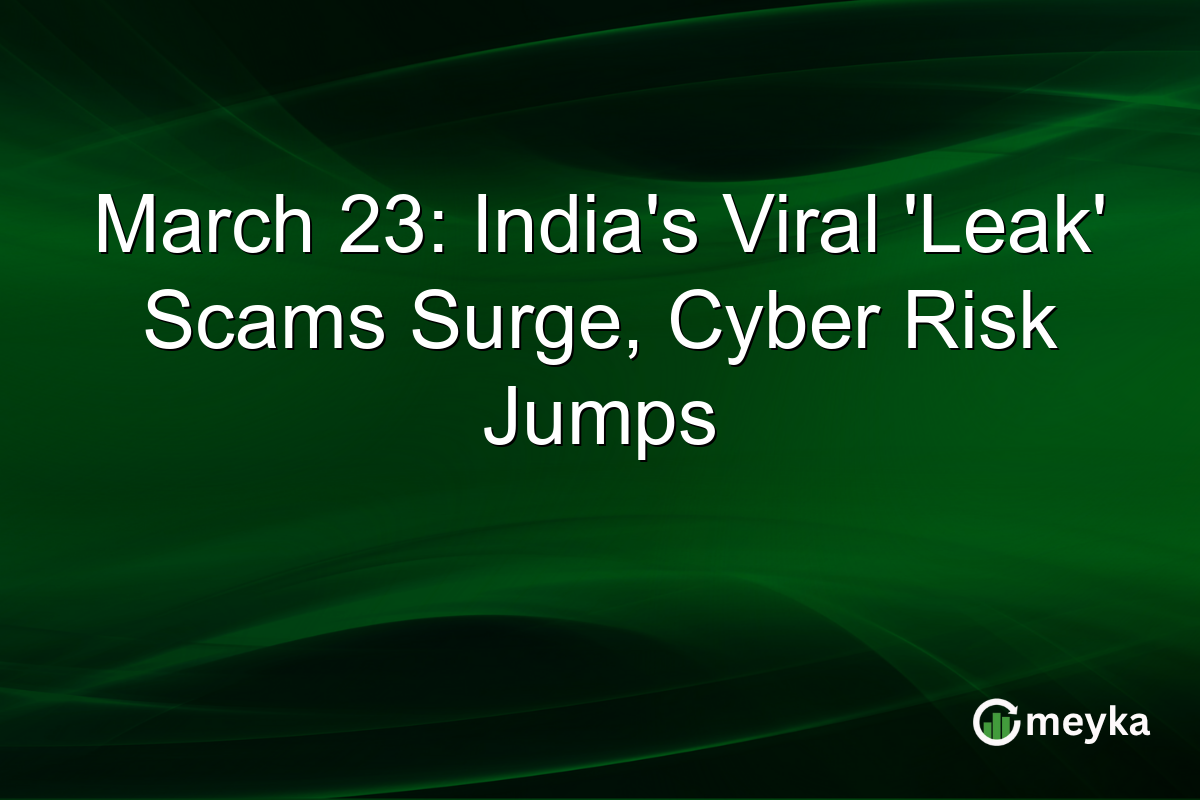 March 23: India's Viral 'Leak' Scams Surge, Cyber Risk Jumps