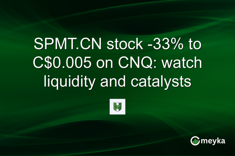 SPMT.CN stock -33% to C$0.005 on CNQ: watch liquidity and catalysts