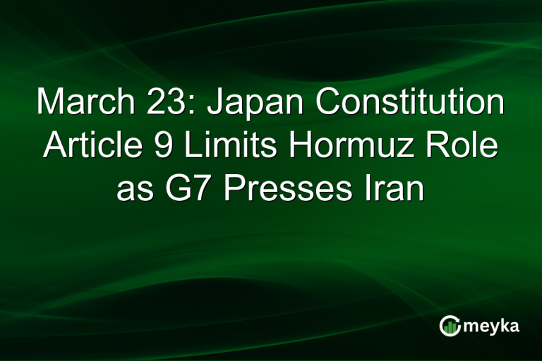 March 23: Japan Constitution Article 9 Limits Hormuz Role as G7 Presses Iran