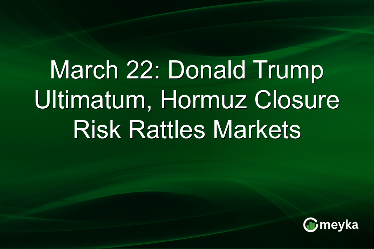 March 22: Donald Trump Ultimatum, Hormuz Closure Risk Rattles Markets