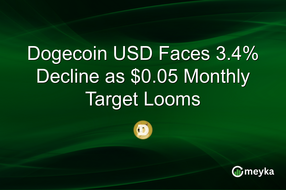 Dogecoin USD Faces 3.4% Decline as $0.05 Monthly Target Looms
