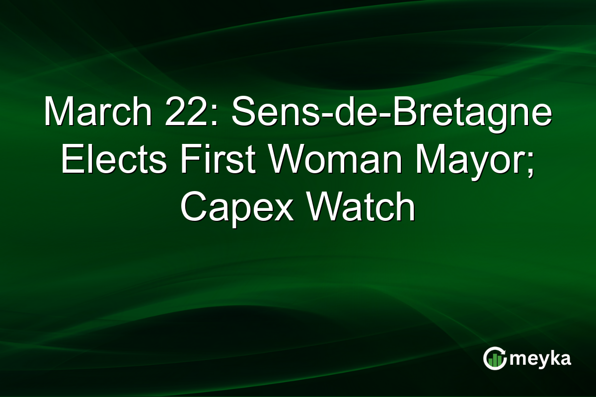 March 22: Sens-de-Bretagne Elects First Woman Mayor; Capex Watch