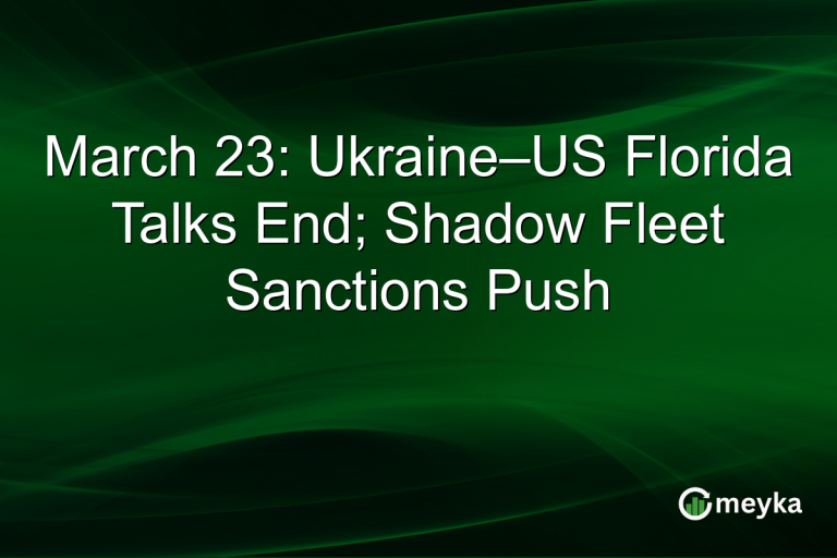 March 23: Ukraine–US Florida Talks End; Shadow Fleet Sanctions Push