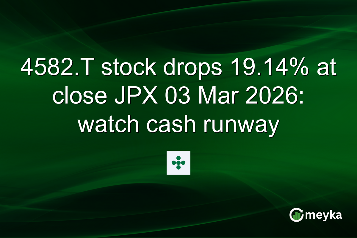 4582.T stock drops 19.14% at close JPX 03 Mar 2026: watch cash runway