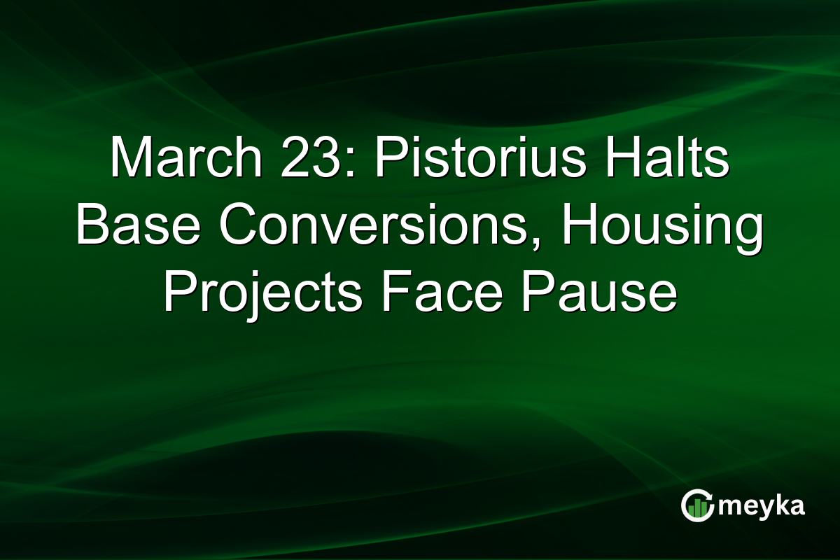 March 23: Pistorius Halts Base Conversions, Housing Projects Face Pause