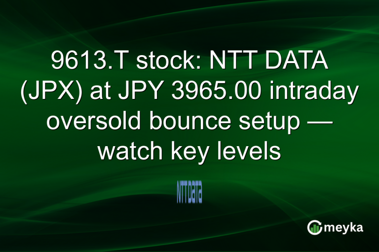 9613.T stock: NTT DATA (JPX) at JPY 3965.00 intraday oversold bounce setup — watch key levels
