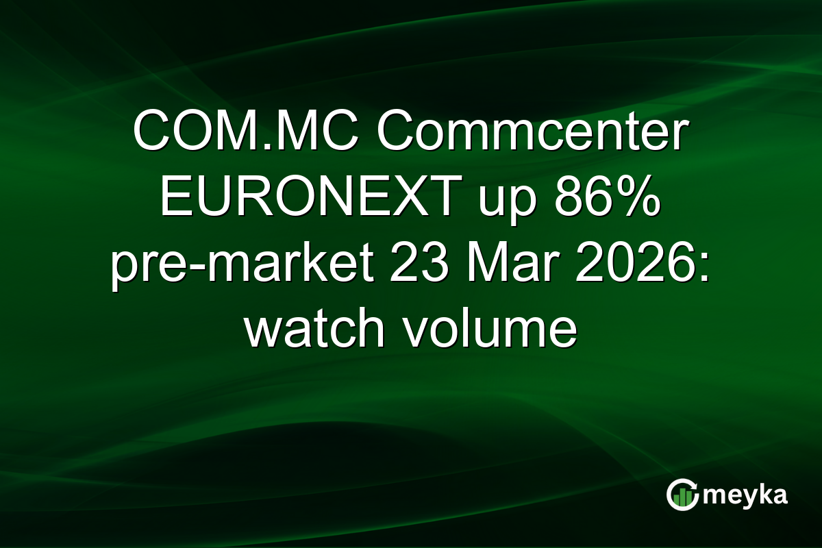 COM.MC Commcenter EURONEXT up 86% pre-market 23 Mar 2026: watch volume