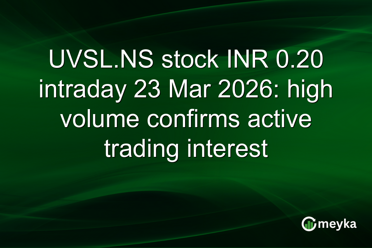 UVSL.NS stock INR 0.20 intraday 23 Mar 2026: high volume confirms active trading interest
