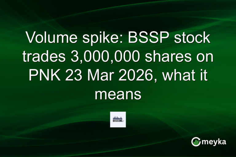 Volume spike: BSSP stock trades 3,000,000 shares on PNK 23 Mar 2026, what it means