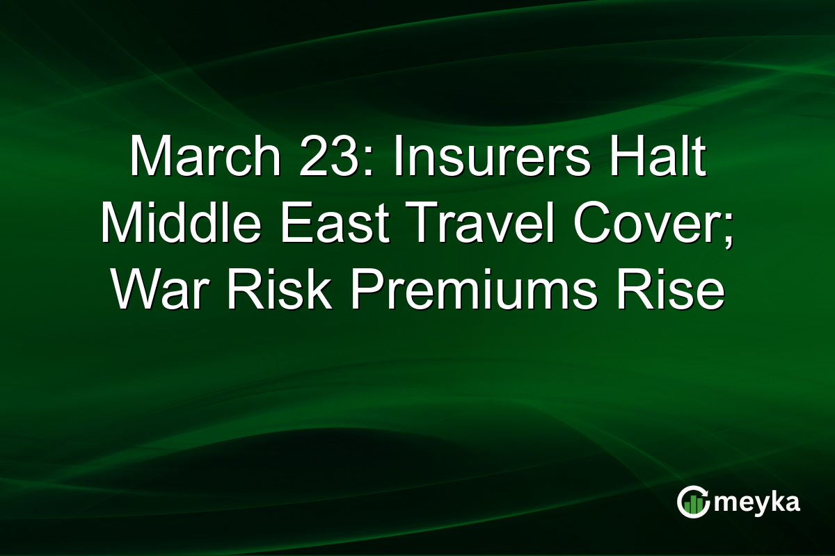 March 23: Insurers Halt Middle East Travel Cover; War Risk Premiums Rise