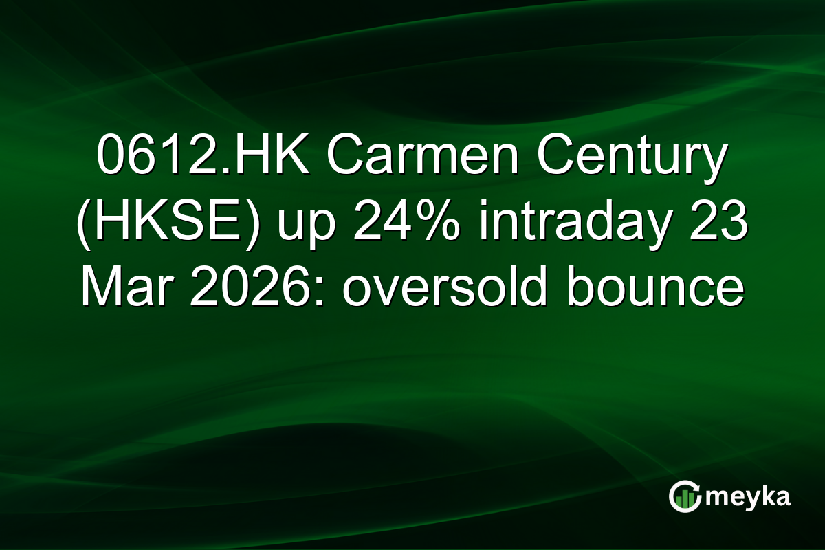 0612.HK Carmen Century (HKSE) up 24% intraday 23 Mar 2026: oversold bounce
