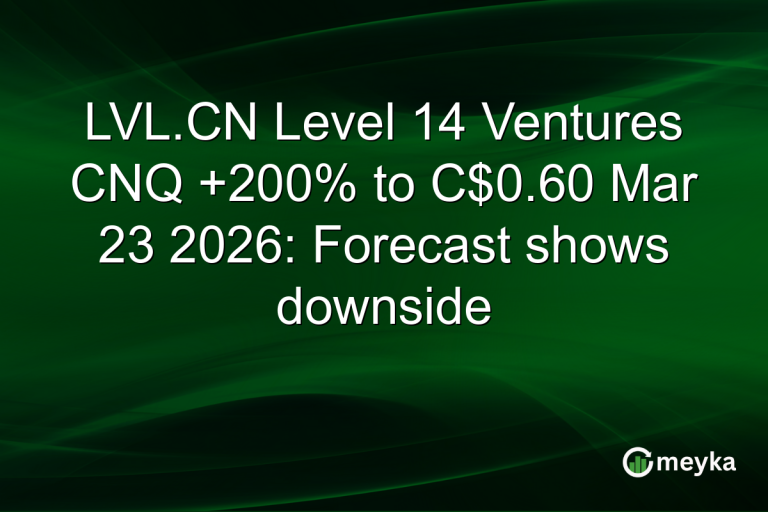 LVL.CN Level 14 Ventures CNQ +200% to C$0.60 Mar 23 2026: Forecast shows downside