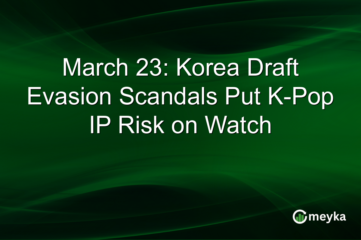 March 23: Korea Draft Evasion Scandals Put K-Pop IP Risk on Watch