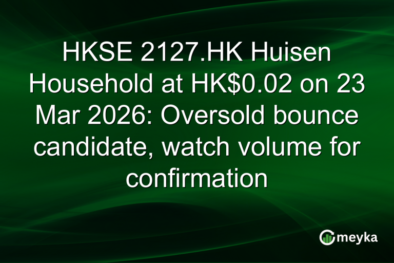 HKSE 2127.HK Huisen Household at HK$0.02 on 23 Mar 2026: Oversold bounce candidate, watch volume for confirmation