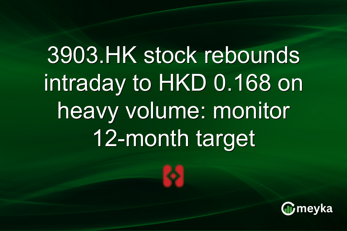 3903.HK stock rebounds intraday to HKD 0.168 on heavy volume: monitor 12-month target
